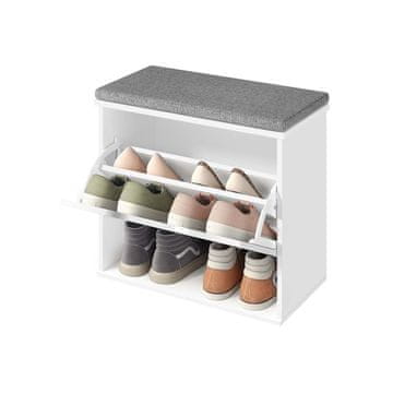 Songmics Čevlji klop 30x60x53.5 cm bela siva