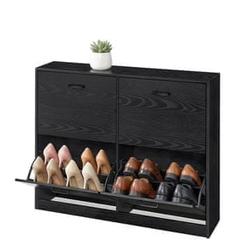 Songmics Omara za čevlje 4 predelki 24x105.5x82.7 cm črna