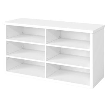 Songmics Klop za čevlje 6 predelkov 295x100x50 cm bela