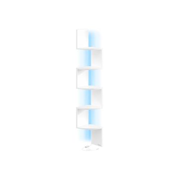 Songmics Kotna polica 5 stopenj 20x20x126 cm bela