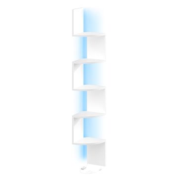 Songmics Kotna polica 5 nivojev 20x20x126 cm bela