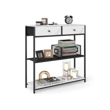 Songmics Konsolna miza 24x76x80 cm Bela Črna