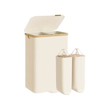 Songmics Košara za perilo 52x38.5x75 cm bela