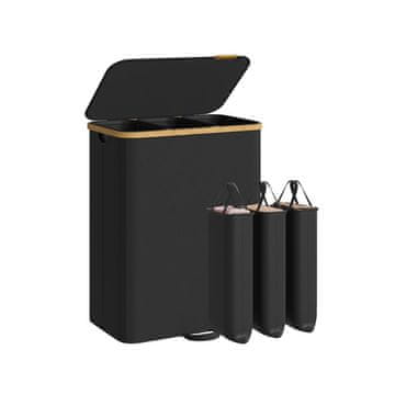 Songmics Košara za perilo 60x38.5x75 cm črna