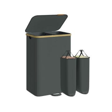 Songmics Košara za perilo 52x38.5x75 cm siva