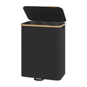 Songmics Košara za perilo 60x38.5x75 cm črna
