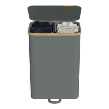 Songmics Košara za perilo 52x38.5x75 cm siva