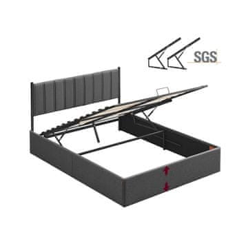 Songmics Posteljni okvir 209.3x163.4x110 cm siva