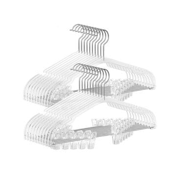 Songmics Obešalniki za hlače 30 kosov 40.6x22.5 cm prozorna