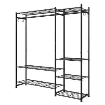 Songmics Stojalo za oblačila 30x124.8x157.1 cm Črno