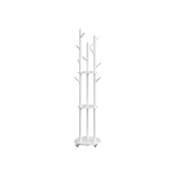 Songmics Obešalnik za plašče 11 kljuk 3 police 40x175 cm bel
