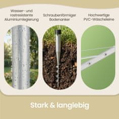 Songmics Vrteča se sušilnica za perilo 1394x1394x120-180 cm srebrna