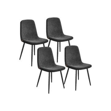 Songmics Set jedilnih stolov 4 kosi 55x43.5x85.5 cm siva