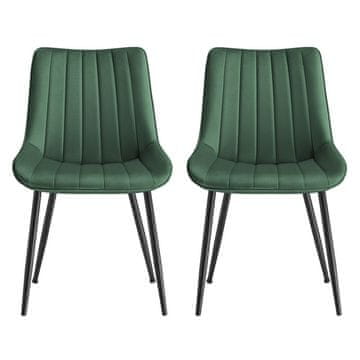 Songmics Set jedilnih stolov 57x48x80 cm zelene barve