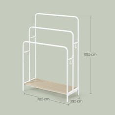 Songmics Stojalo za brisače 70x30x101 cm, belo