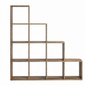 Songmics Knjižna omara 10 predelkov 29x129.5x129.5 cm rjava
