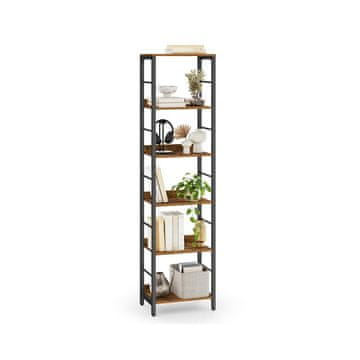 Songmics Knjižna omara 5 polic 30x40x178 cm rjava