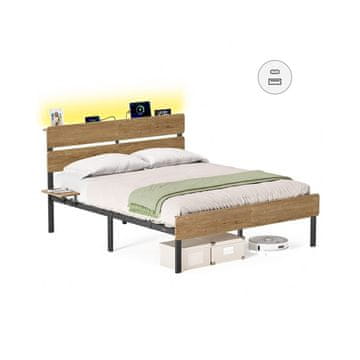 Songmics Posteljni okvir 215x147x100.3 cm rjav