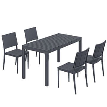 Homestar Vrtni garnitura 5-delna sedežna skupina 141,5x70,5x74,5 cm temno siva
