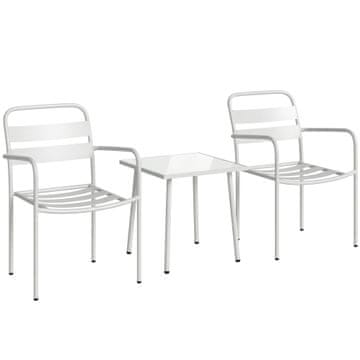Homestar Bistro komplet 3-delni kovinski vrtni garnitura 55x58x82 cm bela