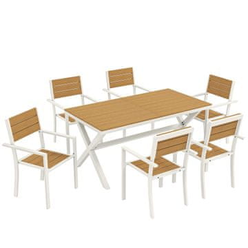 Homestar Vrtni garnitura 7-delna jedilna skupina 160x86x72 cm tikovina