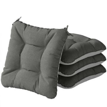 Homestar Set sedežnih blazin 39,5x39,5x10 cm temno siva notranja zunanja uporaba