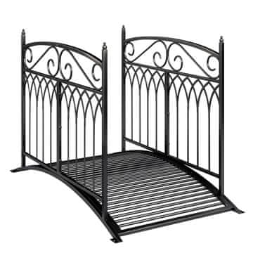 Homestar Vrtni most 135,5x74x91 cm Črn kovinski