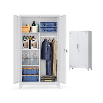 Songmics Večnamenski kabinet 80x40x165 cm siva