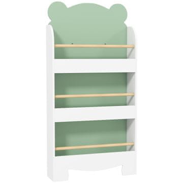 Homestar Otroška knjižna omara 3 nivoji Medvedja tema 55x15x110 cm Zelena