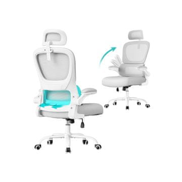 Songmics Pisarniški stol 64x71.5x116-135 cm siva