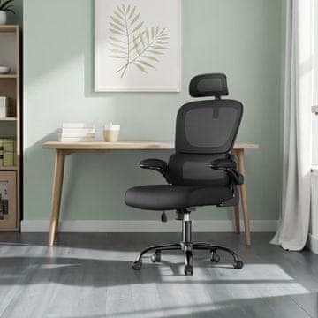 Songmics Pisarniški stol 64x71.5x116-135 cm Črn
