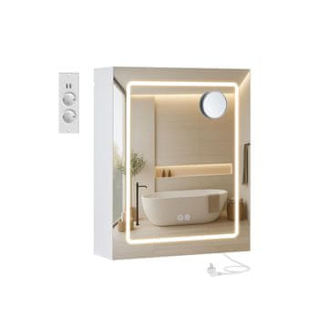 Songmics Ogledalo omarica 16.5x50x60 cm bela