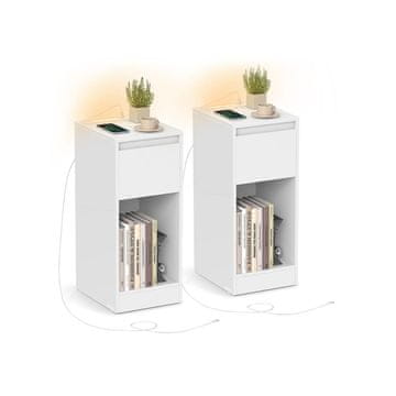 Songmics Nočna omarica 30x25x59.5 cm bela