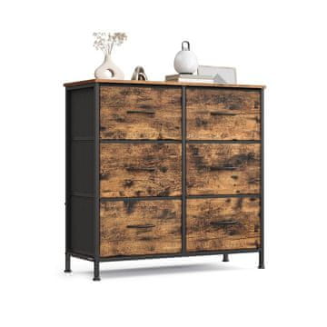 Songmics Predalnik 6 tkaninskih predalov 30x76.7x73.7 cm rjav