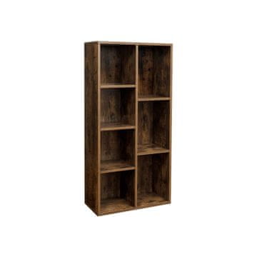 Songmics Knjigarna 7 predelkov 50x24x106 cm rjava