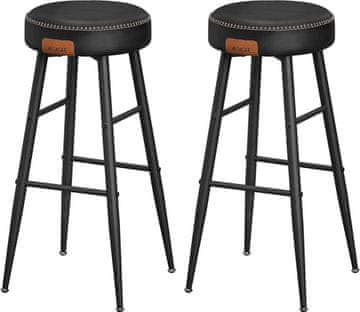 Songmics Barski stoli Echo kolekcija 51.6x51.6x75 cm črna