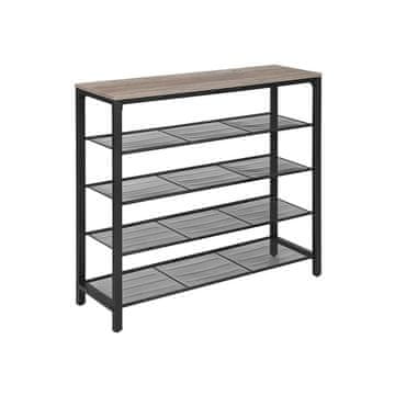Songmics Čevljalnik 4-nadstropni 100x30x92.5 cm sivo-bež