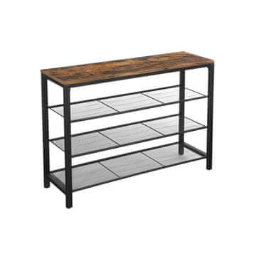 Songmics Obešalnik za čevlje 100x30x72 cm rjav