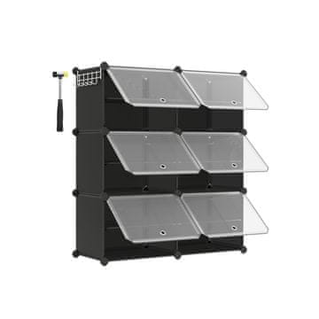 Songmics Čevljarnica, povezljiva modularna shramba, 82x32x92 cm, črna