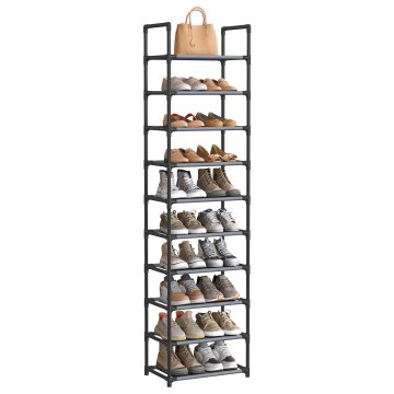 Songmics Omar za čevlje 10-nadstropni 45x28x173 cm Siva