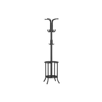 Songmics Samostoječi obešalnik za plašče z držalom za dežnik 40x40x175 cm črne barve