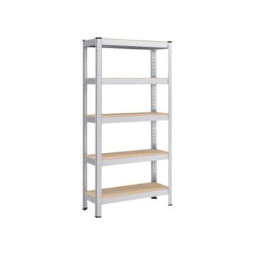 Songmics Polica enota 5 polic 150x75x30 cm srebrna