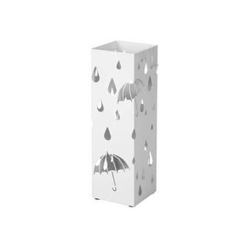 Songmics Stojalo za dežnik kvadratno 15.5x15.5x49 cm belo