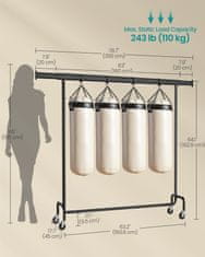 Songmics Oblečni regal 45x160x162.9 cm Črn