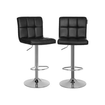 Songmics Set 2 barskih stolov 46x42x96.5-118.5 cm črna