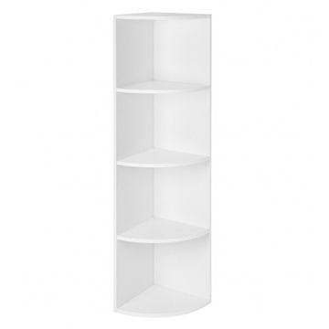 Songmics Kotna polica 4 nivoji 30.5x130x30.5 cm bela