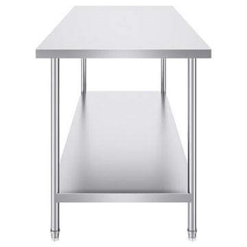 VEVOR Pripravljalna miza 76.2x182.9x86.4 cm z nastavljivo višino, kovinska