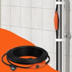 VEVOR Grelec za cevi 9 m 23W/m Vgrajen termostat Zaščita pred zmrzovanjem