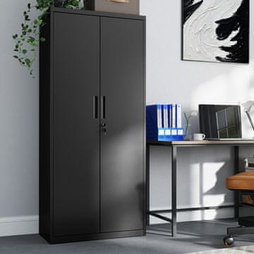 Songmics Predalnik za dokumente 5 polic 40x80x180 cm črn