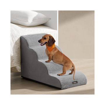 Songmics Hišne stopnice 4 stopnice 72x40x50 cm siva